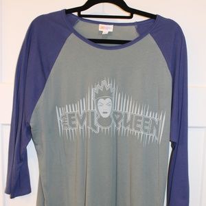 LuLaRoe Randy top with Disney's Evil Queen print